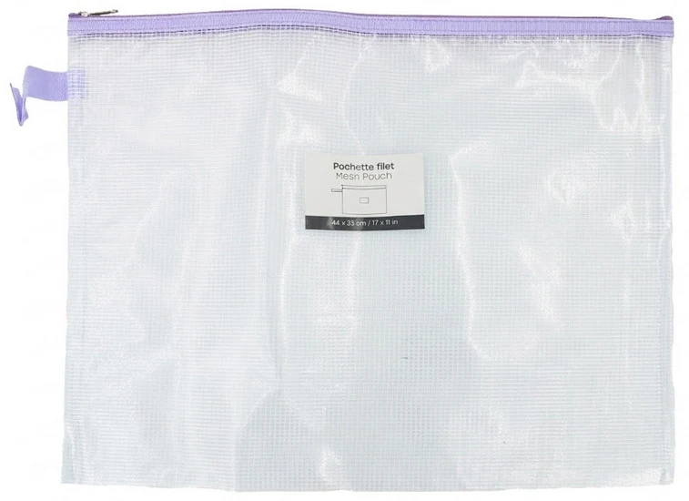 Mesh Zipper Pouch Purple -11x17"