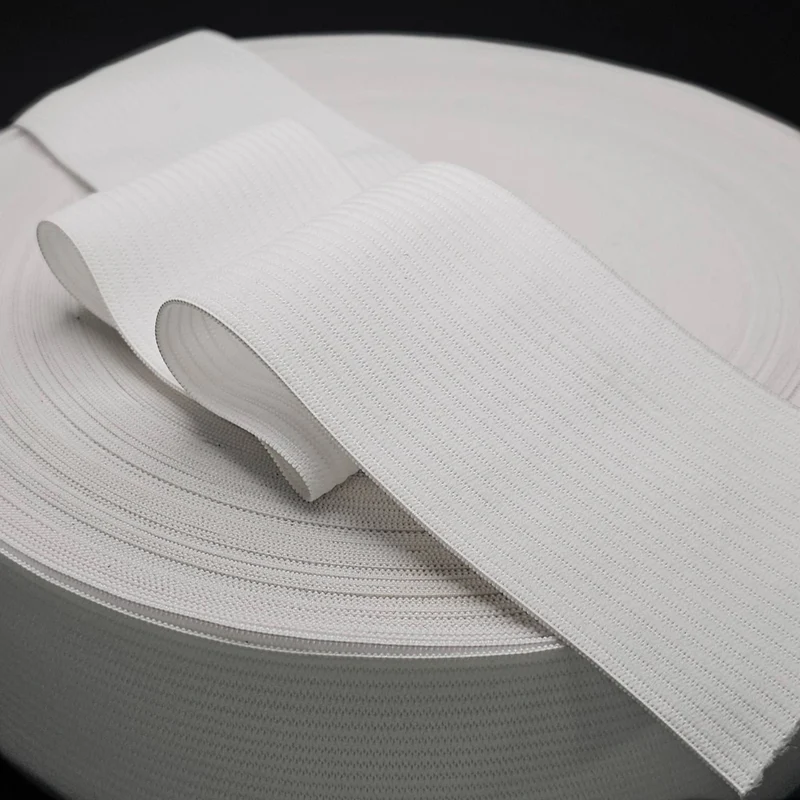 Élastique Tricoté Large | 75 mm - 3" | Blanc