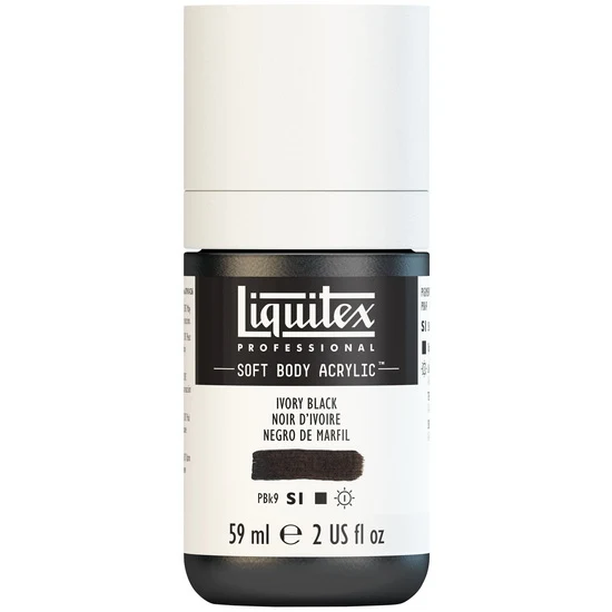 Soft body acrylic - 2oz - ivory black - s1