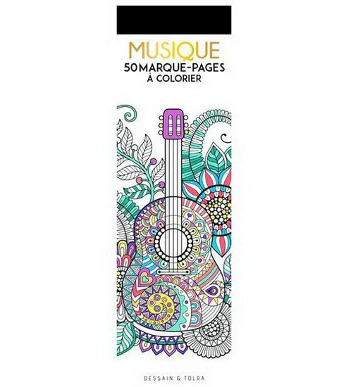 Musique : 50 marque-pages à colorier