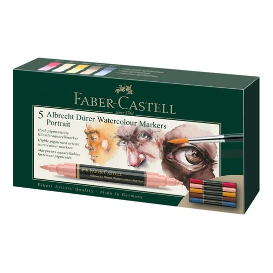 Set of 5 albrecht dürer portrait watercolor markers
