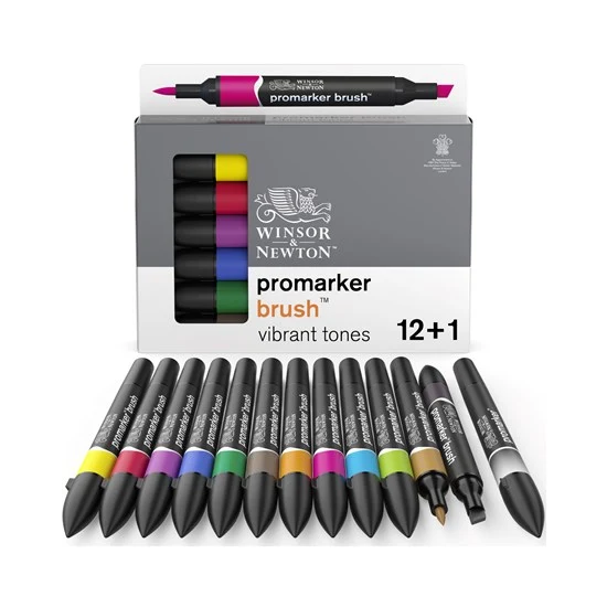 Set of 12 Promarker Brush Vibrant Tones