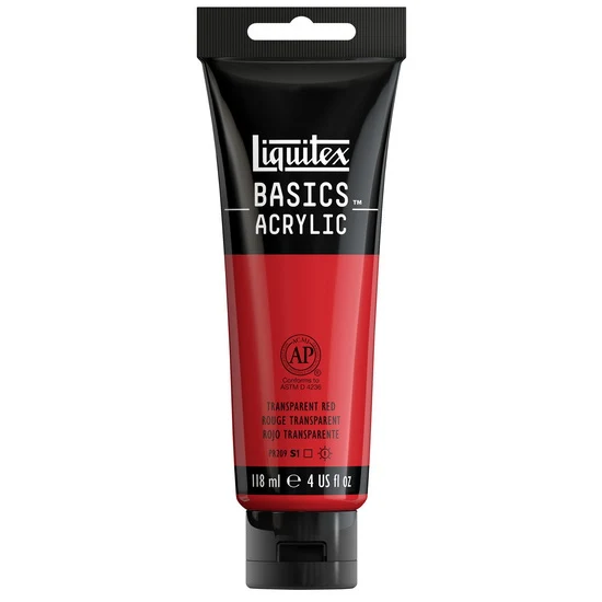 Basics acrylic - 4oz - transparent red