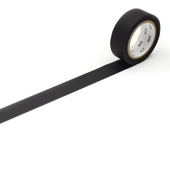 Washi Tape Matte Black - 15mm X 7m