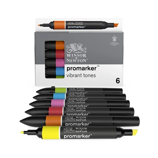 Set of 6 Promarker Bright Tones