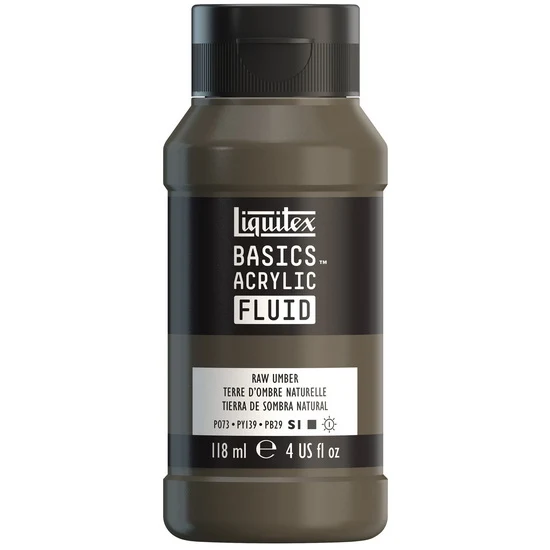 Basics fluid acrylic - 4oz - raw umber