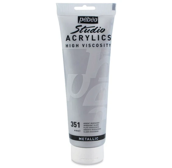 Acrylic hv - studio - 250ml - silver - iridescent