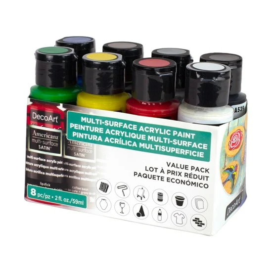 Set of Americana Acrylics Multisurfaces Satin - 8X60ml