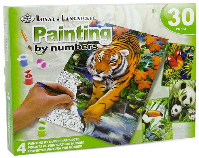 Set of 4 Paint By Numbers Jungles