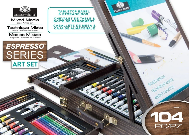 Set of Espresso Mix Media Art 104pcs