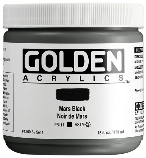 Acrylic heavy body - 16 oz mars black s1