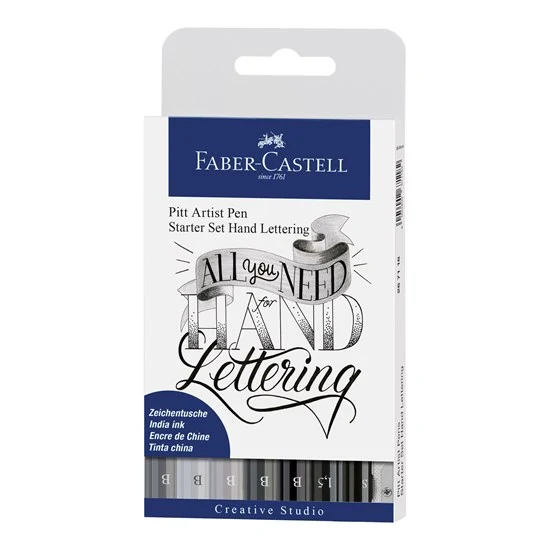 Set of 8 pitt basic lettering markers
