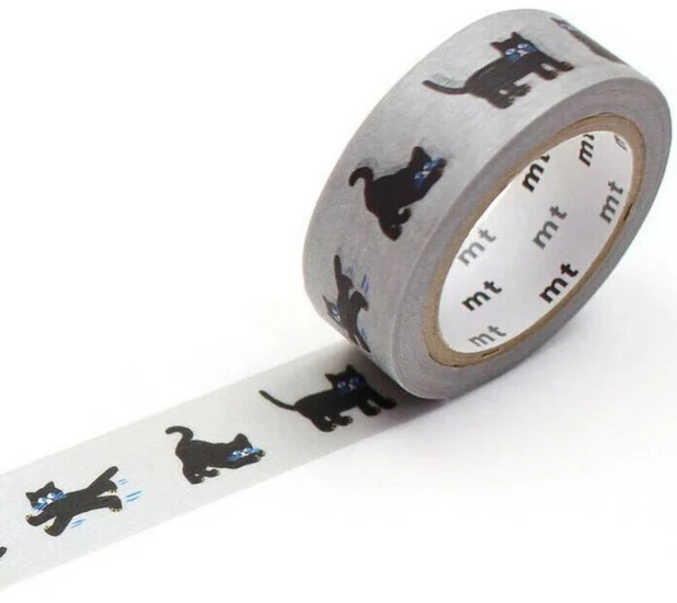 Washi Tape Black Cats - 15mm X 7m