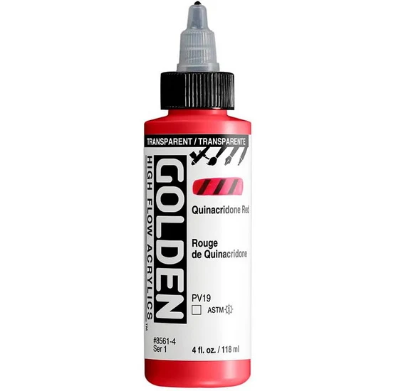 Acrylic high flow - 4 oz transparent quinacridone red s1