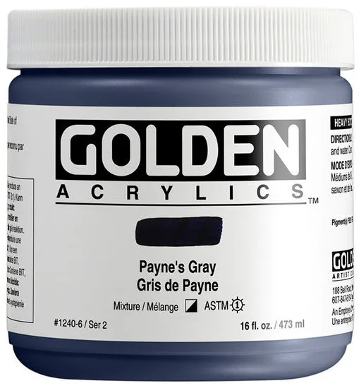 Acrylic heavy body - 16 oz paynes gray s2