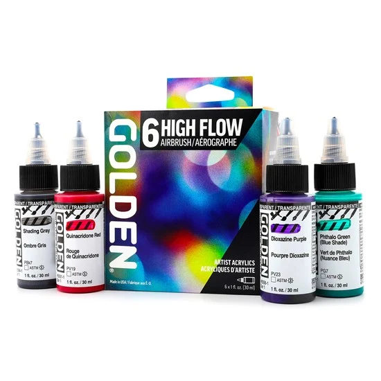 High flow acrylic airbrush set - 6x30ml