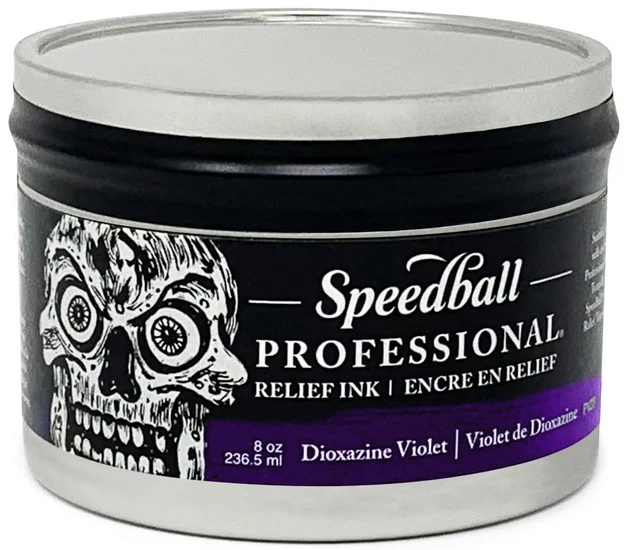 Linocut relief ink - dixazine violet - 8oz
