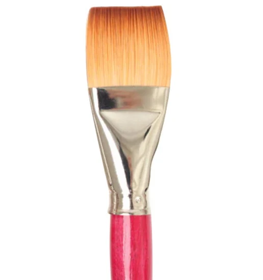 Brush Short Handle/Synthetic Bristles Flat - 1 1/2"