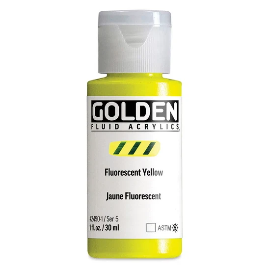 Acrylic fluid - 1 oz fluorescent yellow s5