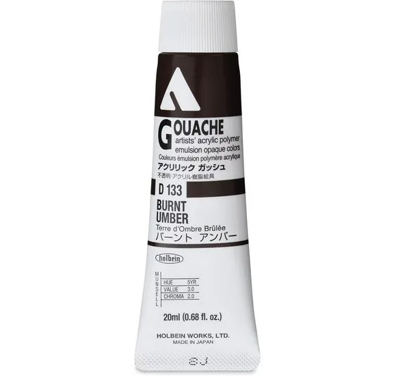 Acryla Gouache Burnt Umber Series A - 20ml
