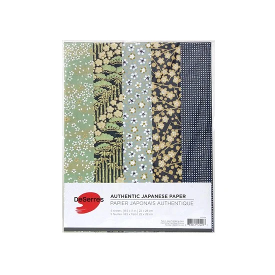 Japanese Paper Set of 5 Mix 3 - 8.5X11"