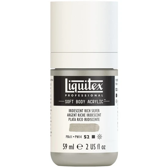 Soft body acrylic - 2oz - iridescent rich silver - s2