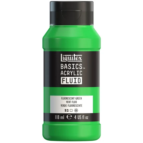 Basics fluid acrylic - 4oz - fluorescent green