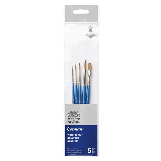 Set of 5 Cotman Short Brushes