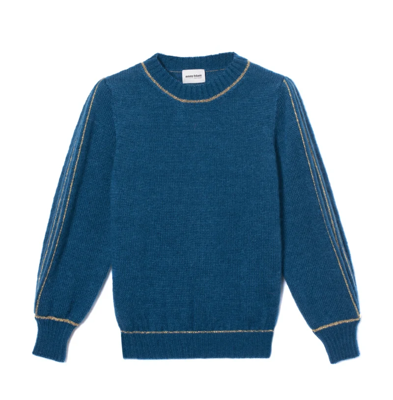 Pull Alix mohair Pacifique et doré.
