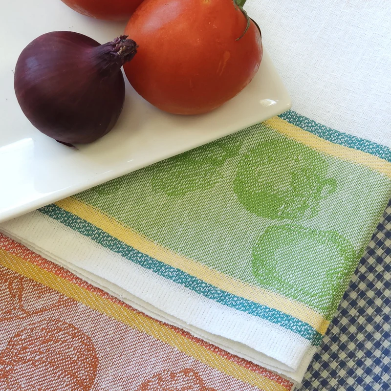 Tissu pour Linge à Vaisselle | Lin & Coton | Légumes