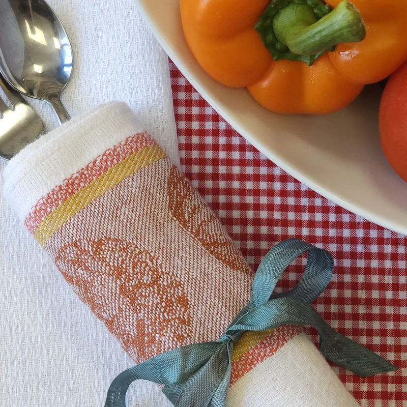 Tissu pour Linge à Vaisselle | Lin & Coton | Légumes