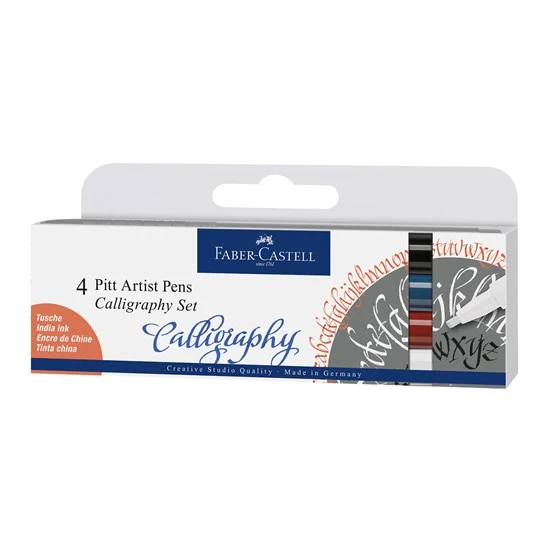 Set of 4 pitt black calligraphy markers