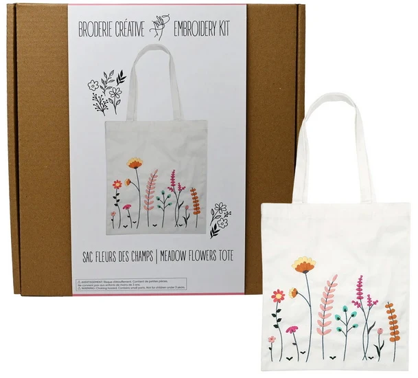Meadow Flowers Tote Bag Embroidery Kit