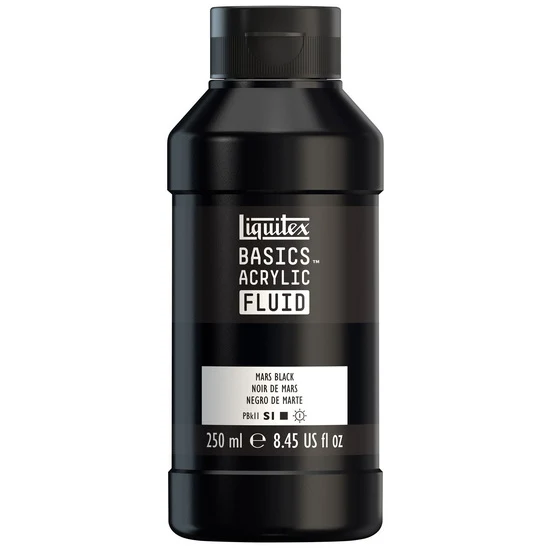 Basics fluid acrylic - 8oz - mars black
