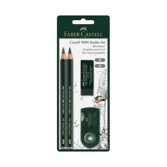 Set of 4 castell 9000 large graphite pencils