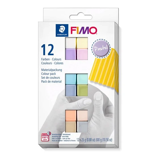Set of 12 Polymer Clay Fimo Soft Pastel