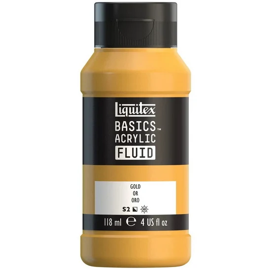 Basics fluid acrylic - 4oz - gold