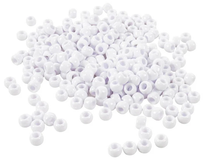 Pack of 300 White Pony Beads