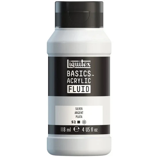 Basics fluid acrylic - 4oz - silver