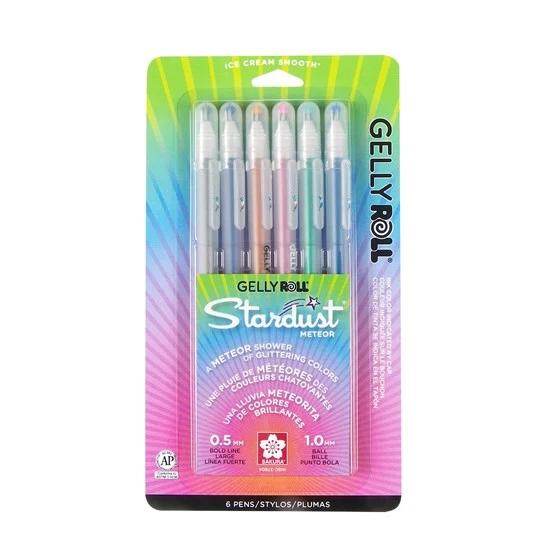 Set of 5 gel pens gelly roll stardust meteor