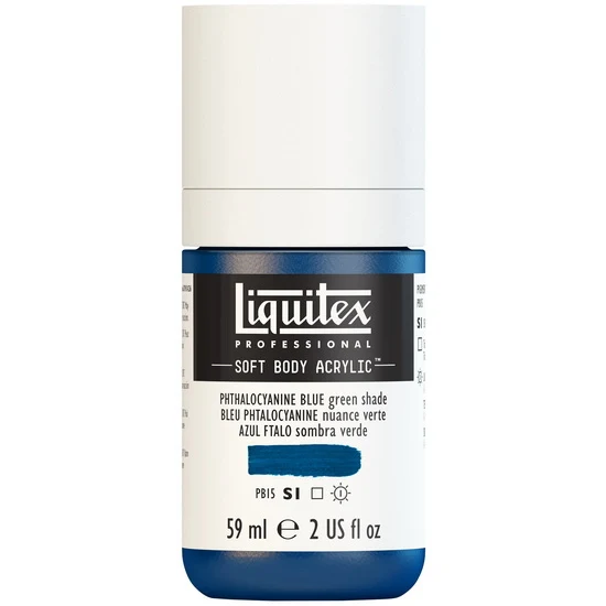 Soft body acrylic - 2oz - phthalocyanine blue green shade - s1