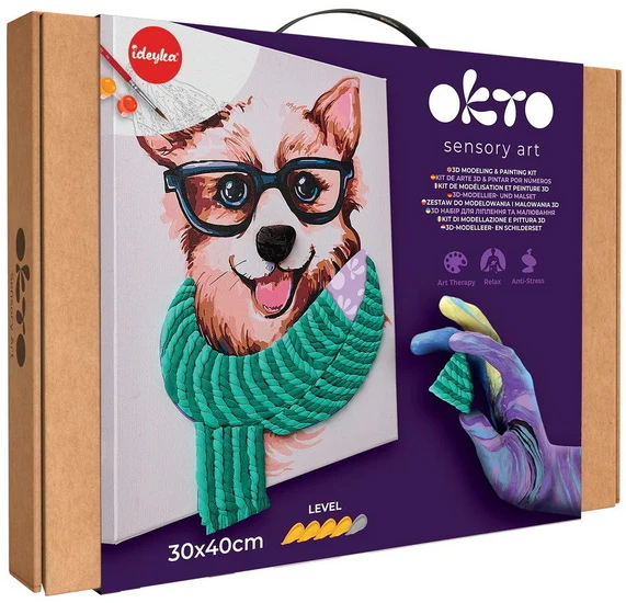 Ens. modélisation 3D et peinture à numéros Corgi stylé