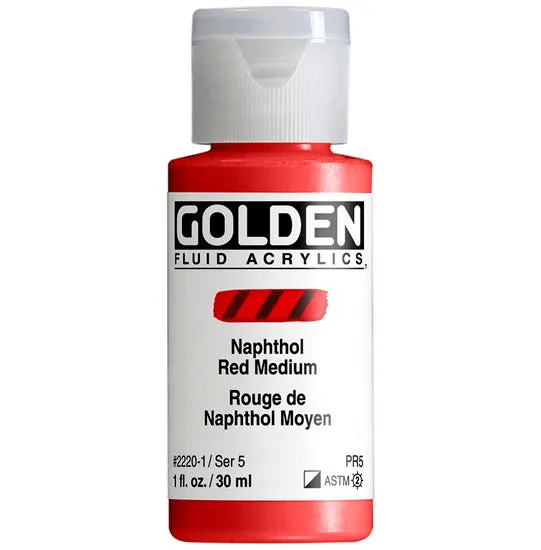 Acrylic fluid - 1 oz medium naphthol red s5