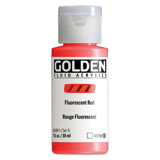 Acrylic fluid - 1 oz fluorescent red s5