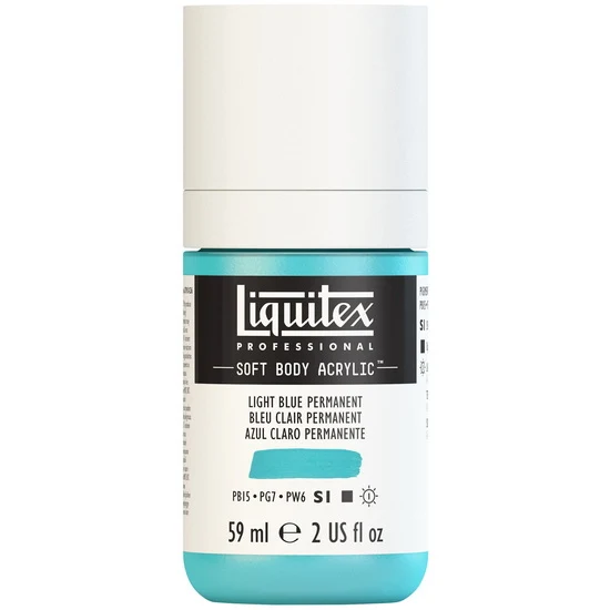 Soft body acrylic - 2oz - light blue permanent - s1