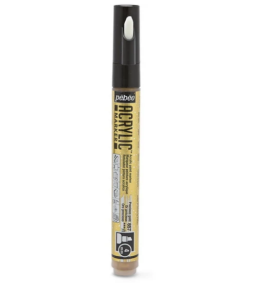 Acrylic marker - decomarker - chisel 4mm - precious gold