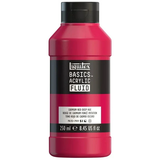 Basics fluid acrylic - 8oz - cadmium red deep hue