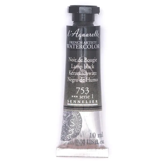 Watercolor tube - 10ml - lamp black - s1