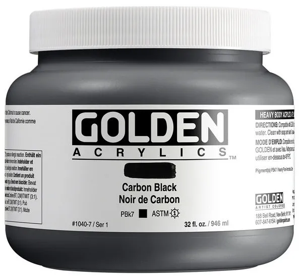 Acrylic heavy body - 32 oz carbon black s1