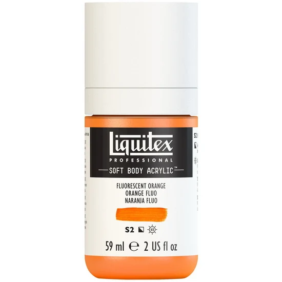 Soft body acrylic - 2oz - fluorescent orange - s2